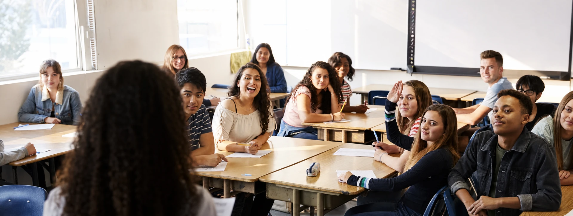 Classe d'élèves avec leur enseignant